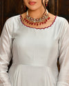 Seher Grey Embroidered Chanderi Suit Set