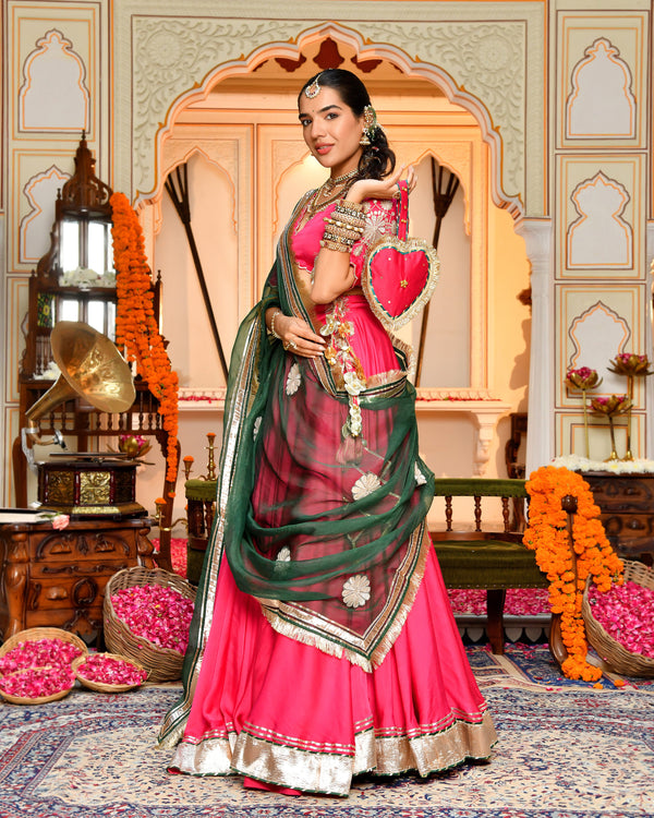 Shagun Pink Gotapatti Lehenga Set