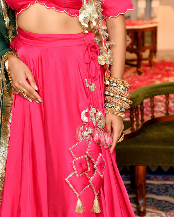 Shagun Pink Gotapatti Lehenga Set