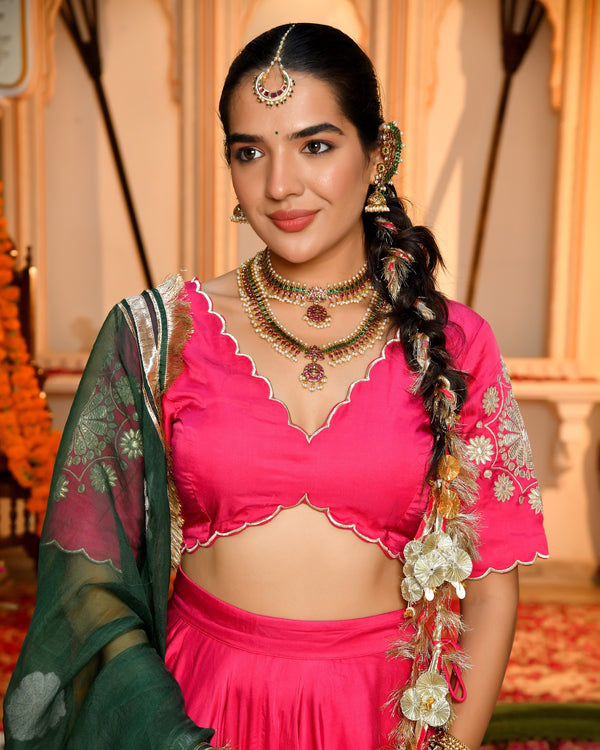 Shagun Pink Gotapatti Lehenga Set
