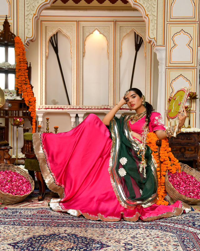 Shagun Pink Gotapatti Lehenga Set