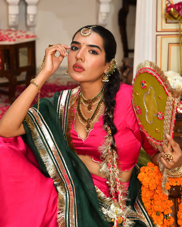 Shagun Pink Gotapatti Lehenga Set