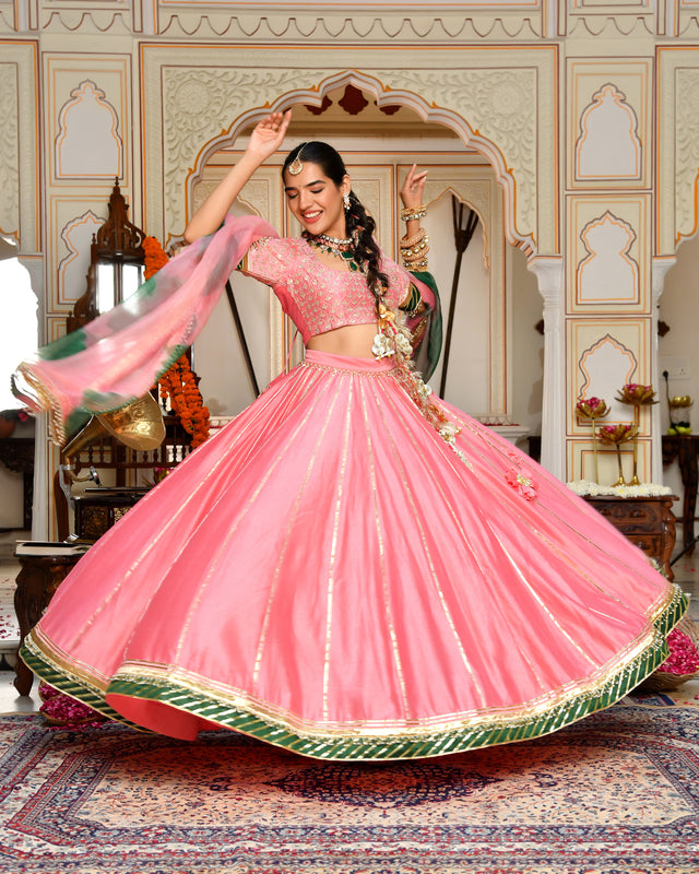 Gulabi Utsav Gotapatti Lehenga Set