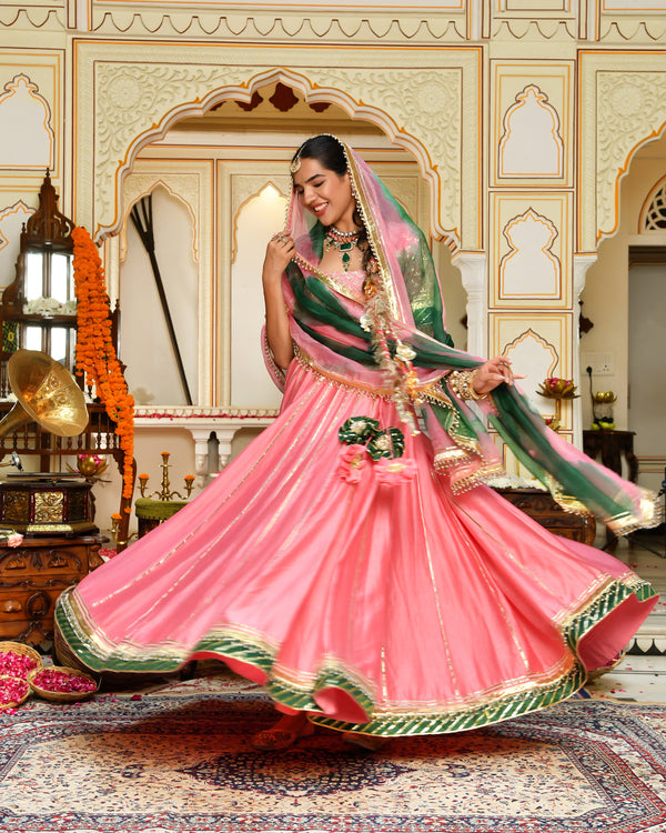 Gulabi Utsav Gotapatti Lehenga Set
