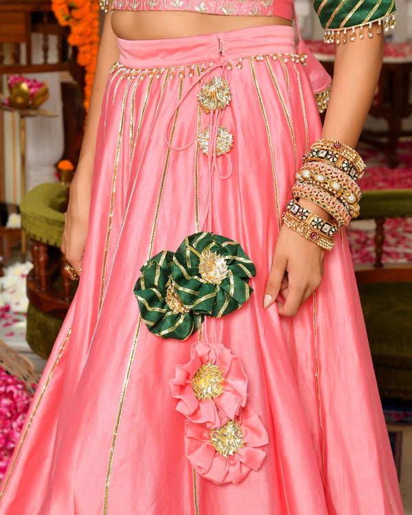 Gulabi Utsav Gotapatti Lehenga Set