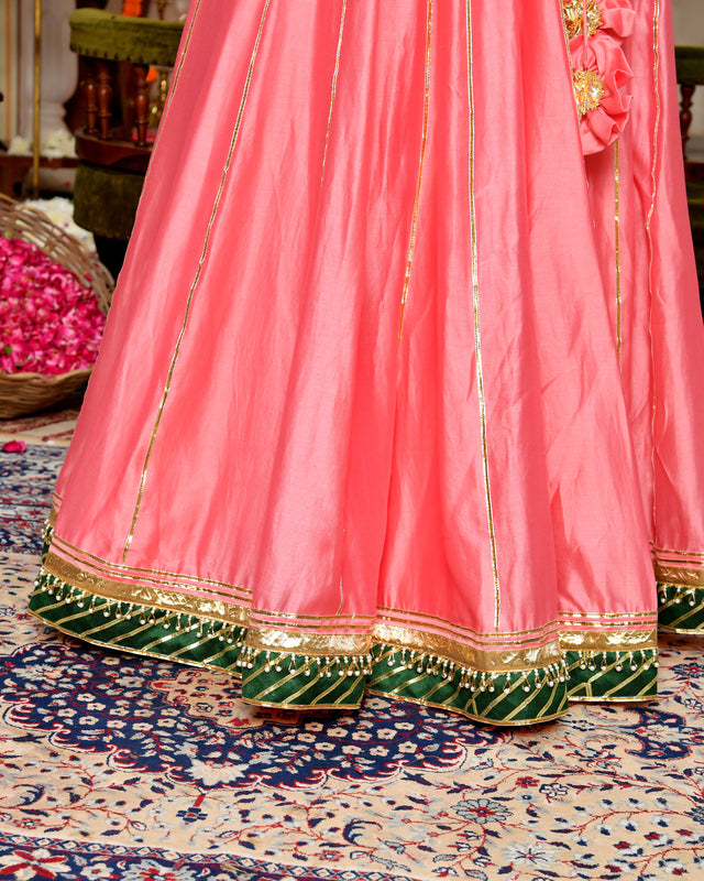 Gulabi Utsav Gotapatti Lehenga Set