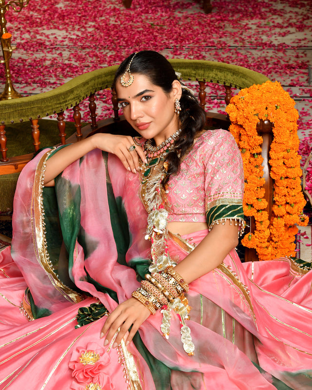 Gulabi Utsav Gotapatti Lehenga Set