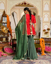 Kaina Silk Embroidered Sharara Set