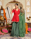 Kaina Silk Embroidered Sharara Set