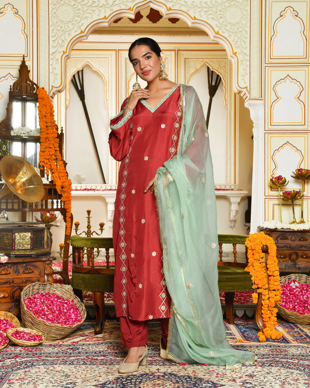Barkat Maroon Kurta Set