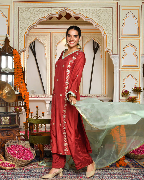 Barkat Maroon Kurta Set