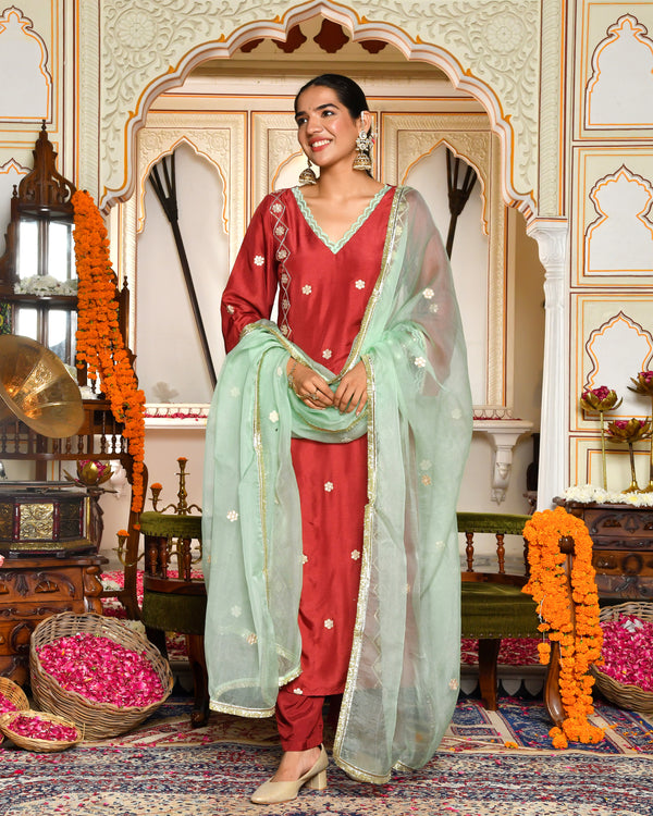 Barkat Maroon Kurta Set