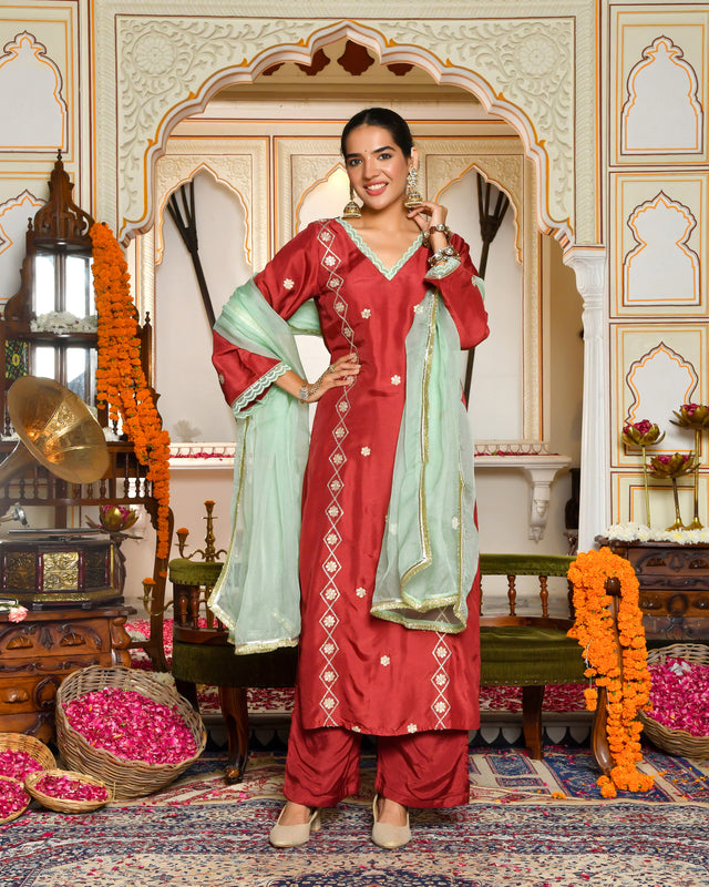 Barkat Maroon Kurta Set