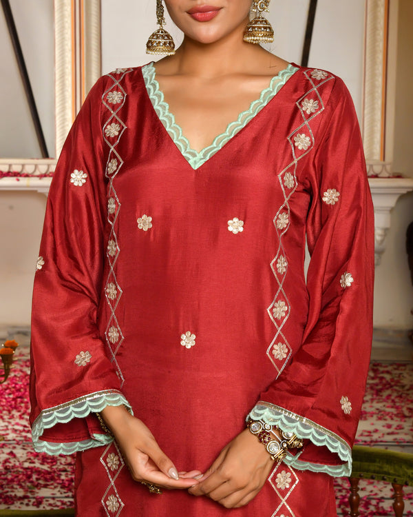 Barkat Maroon Kurta Set