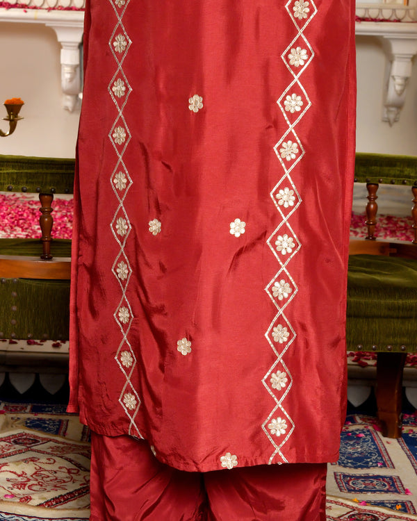 Barkat Maroon Kurta Set