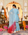 Luna Blue Sharara Set