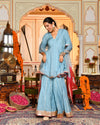 Luna Blue Sharara Set