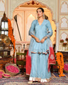 Luna Blue Sharara Set