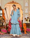 Luna Blue Sharara Set