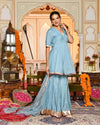 Luna Blue Sharara Set