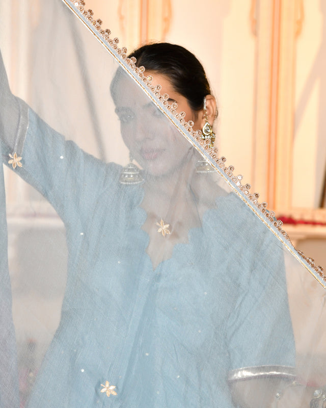 Luna Blue Sharara Set