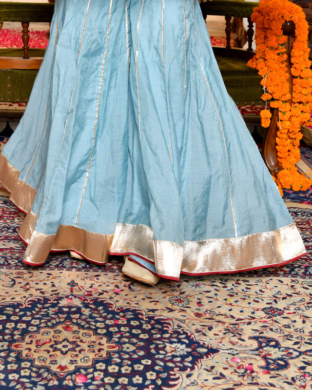 Luna Blue Sharara Set