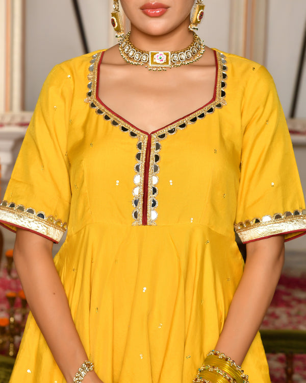 Swarn Peplum Gota Sharara Set