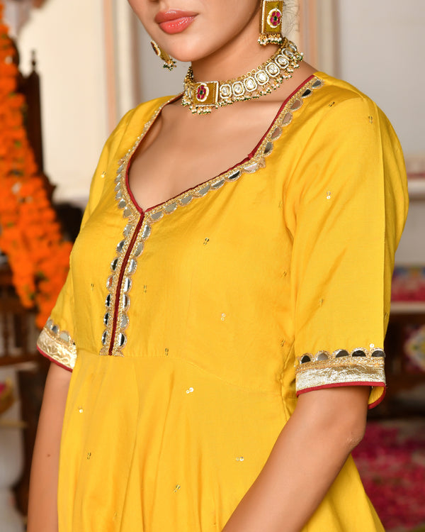 Swarn Peplum Gota Sharara Set