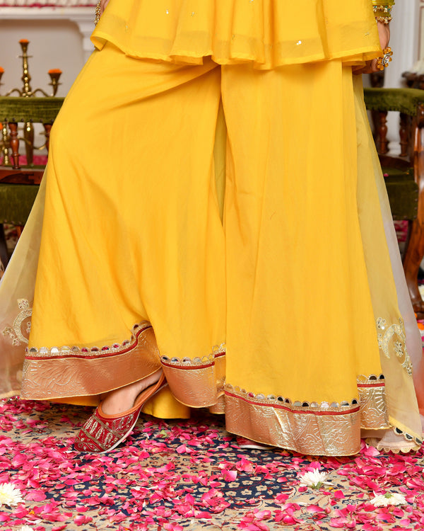 Swarn Peplum Gota Sharara Set