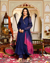 Aafreen Blue Embroidered Georgette Angrakha Set