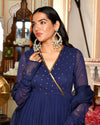 Aafreen Blue Embroidered Georgette Angrakha Set