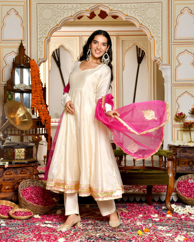 Shehzadi Kali Gotapatti Anarkali Set