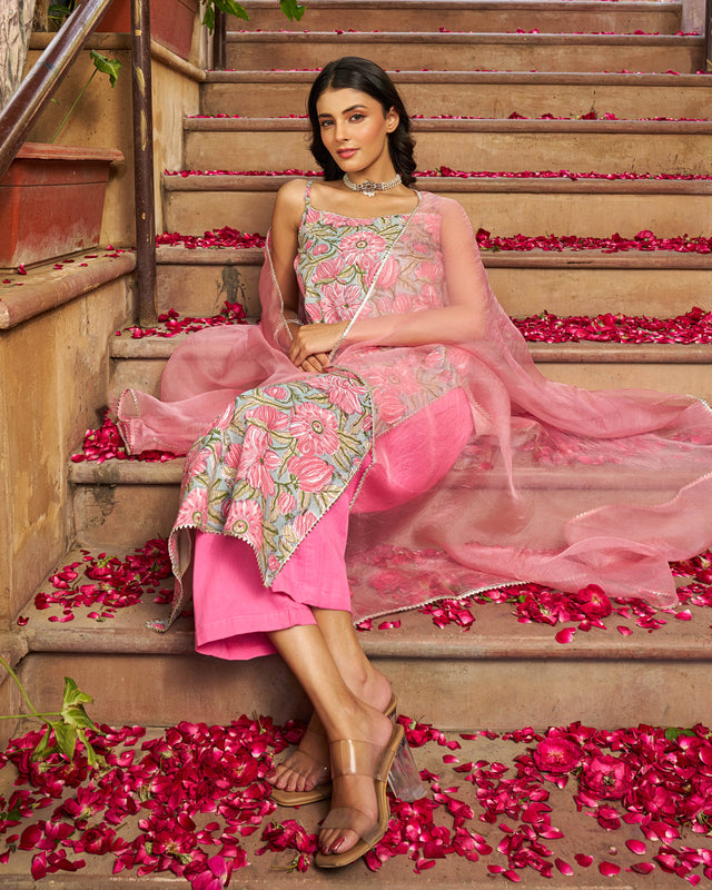 Rooh Handblock Cotton Gotapatti Suit Set