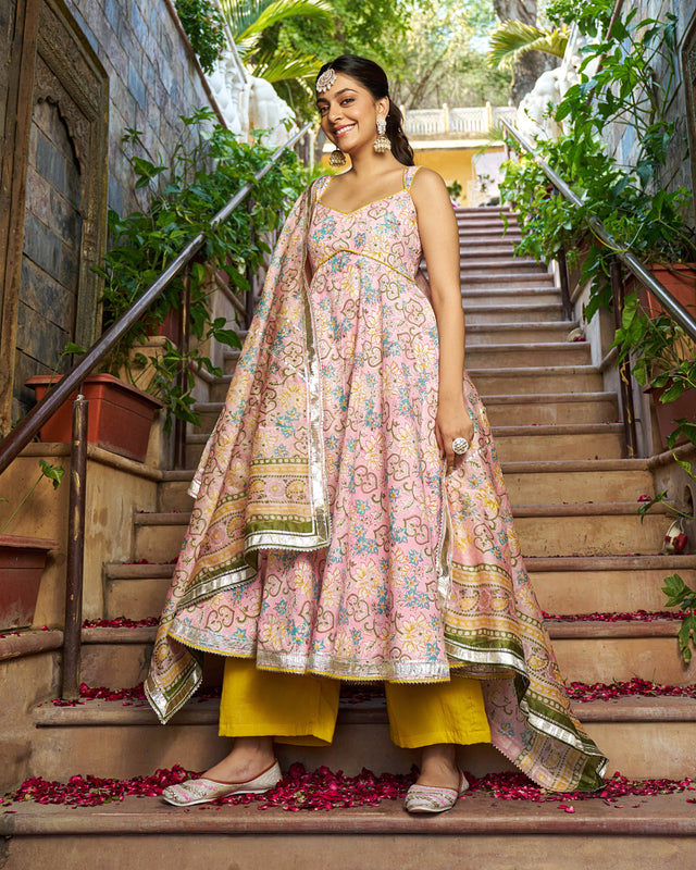 Saaz Handblock Cotton Gotapatti Suit Set