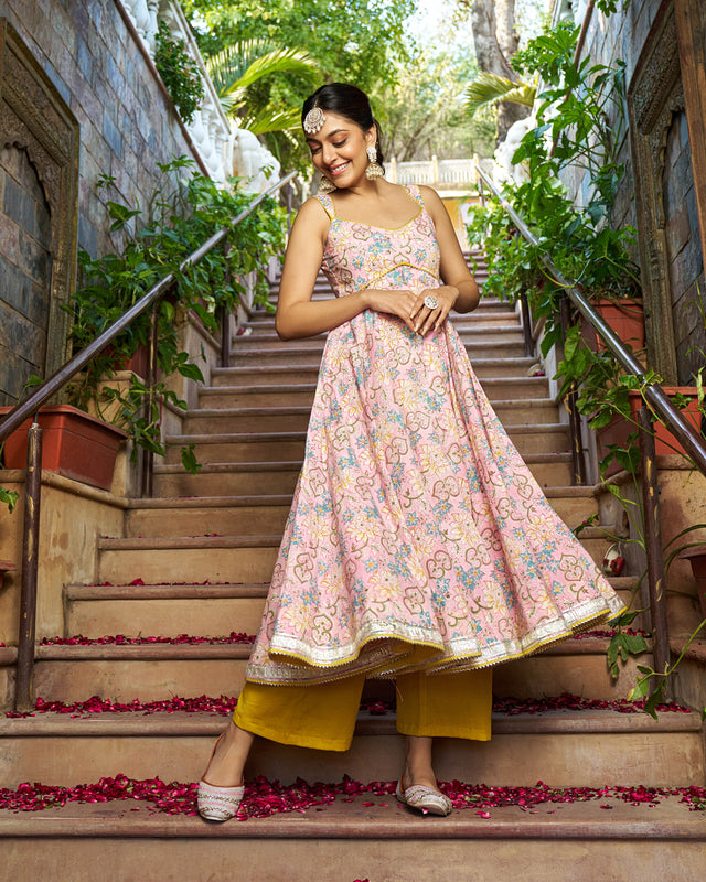Saaz Handblock Cotton Gotapatti Suit Set