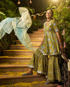 Izza Handblock Cotton Gotapatti Sharara Set