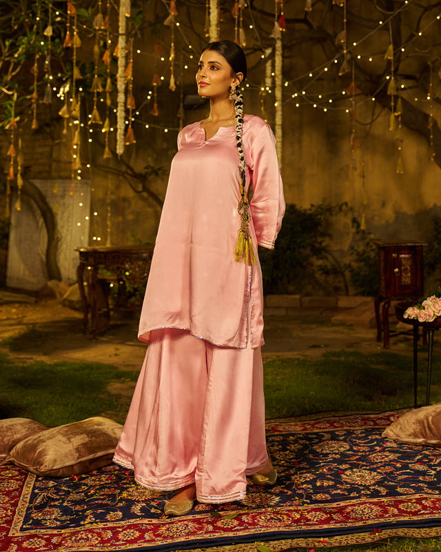 Sukoon Satin Gotapatti Coord Set