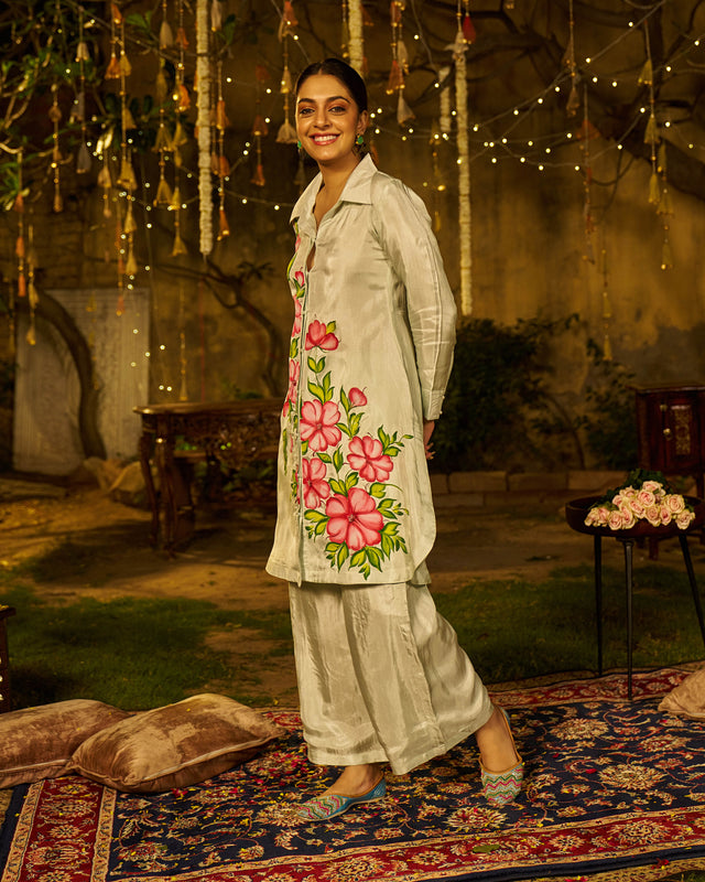 Baaghi Silk Handpainted Coord Set