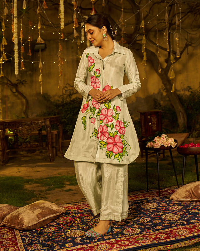 Baaghi Silk Handpainted Coord Set