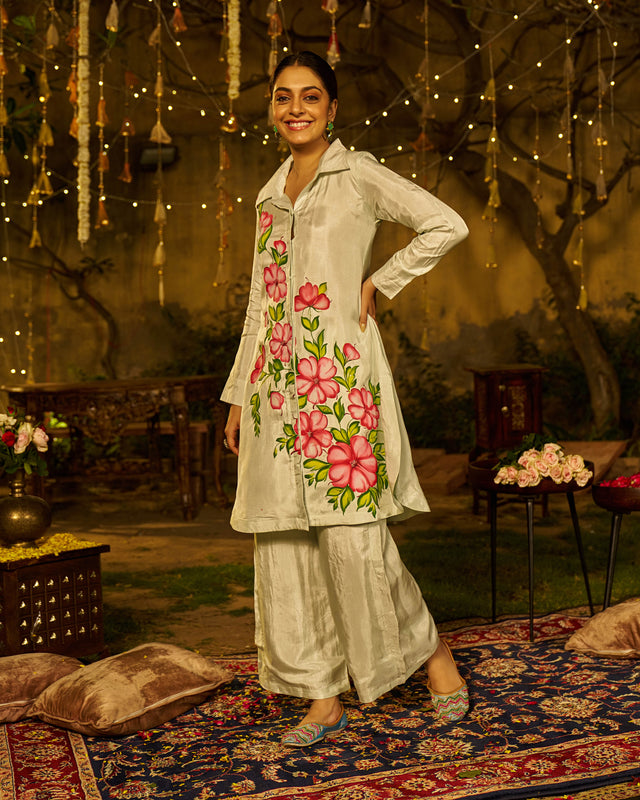 Baaghi Silk Handpainted Coord Set