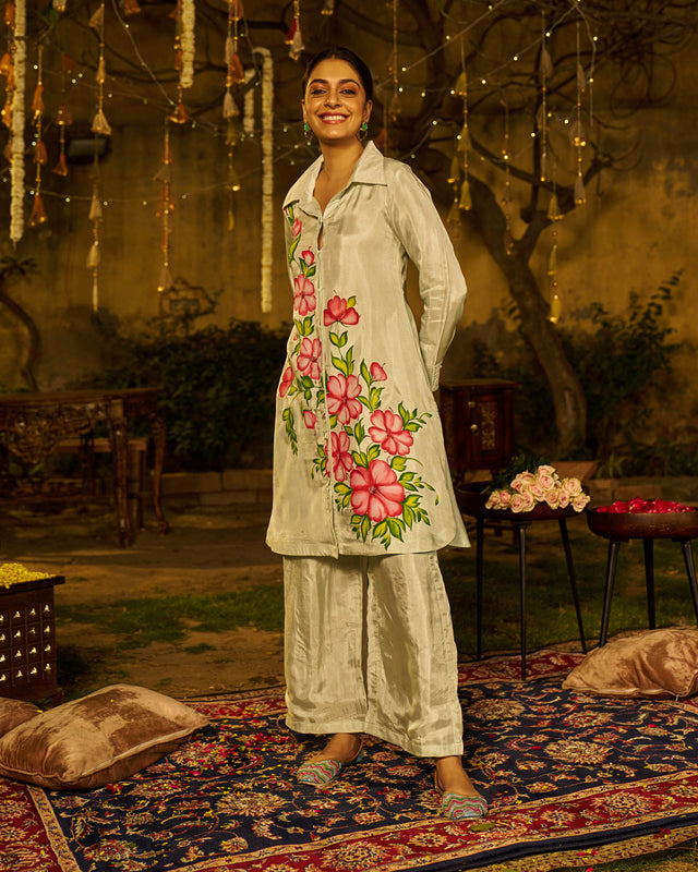 Baaghi Silk Handpainted Coord Set