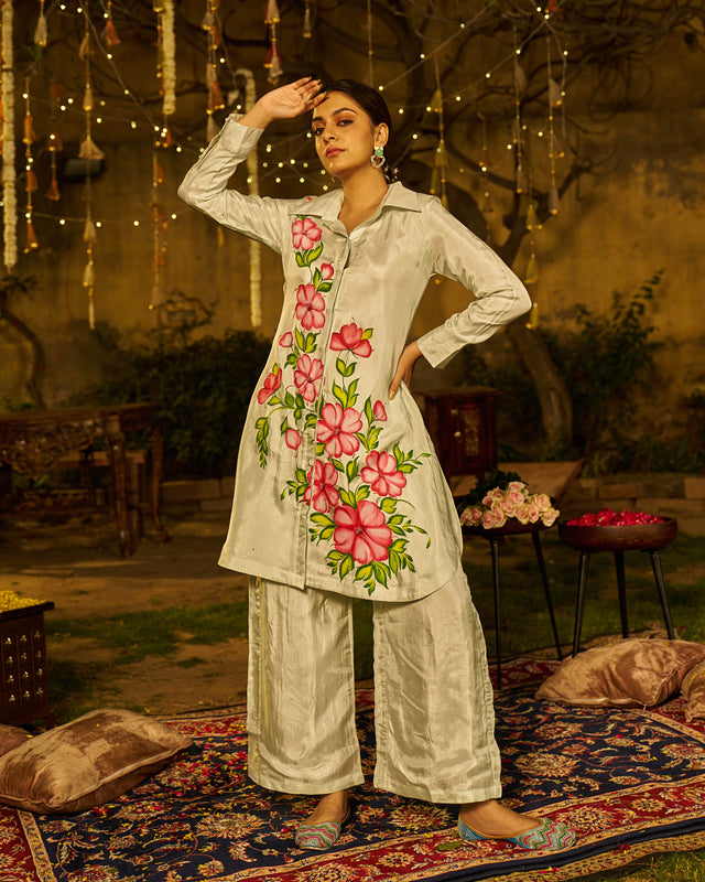 Baaghi Silk Handpainted Coord Set