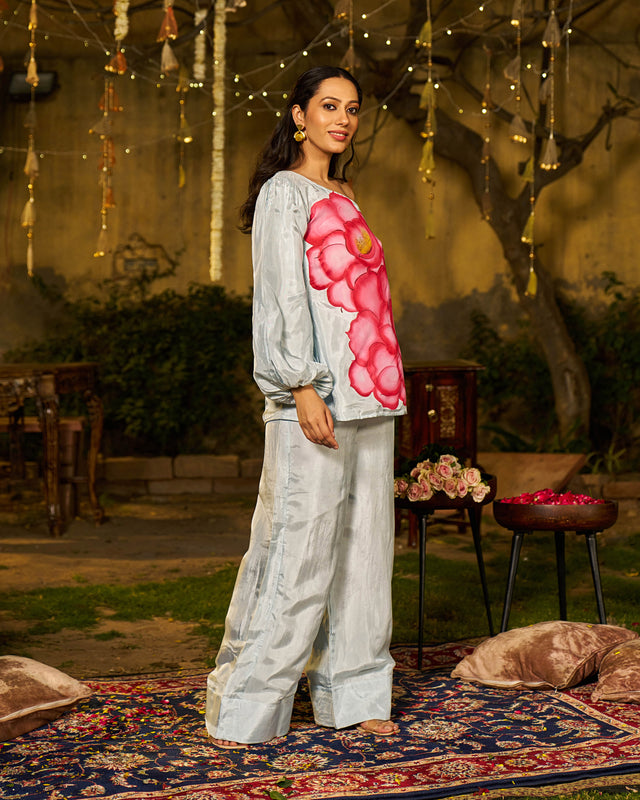 Raahi Silk Handpainted Coord Set