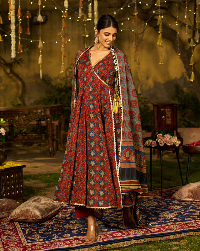 Inaayat Handblock Cotton Gotapatti Suit Set