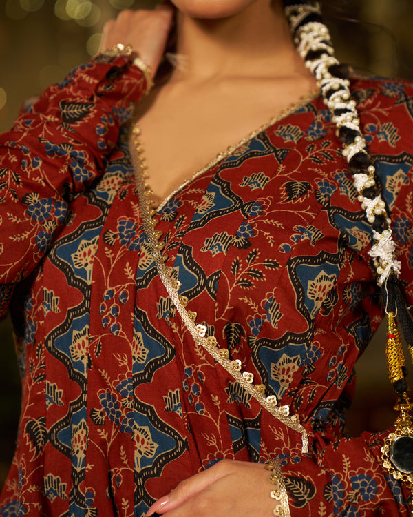 Inaayat Handblock Cotton Gotapatti Suit Set