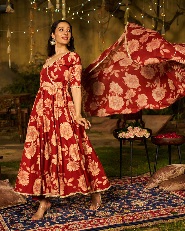 Zohra Handblock Cotton Gotapatti Suit Set