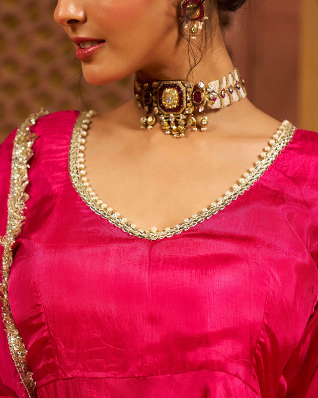 Raahein Silk Gotapatti Sharara Set