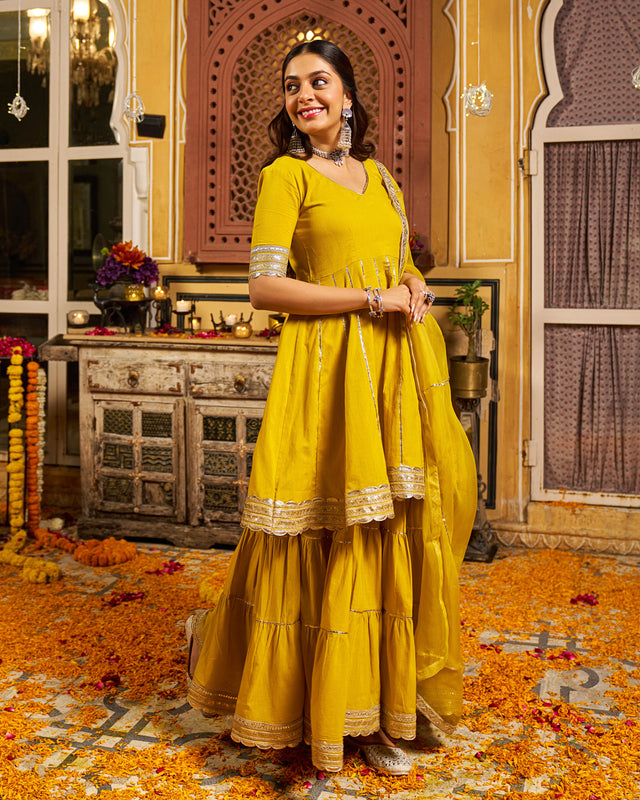 Kaaya Cotton Gotapatti Sharara Set