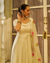 Ibtidaa Satin Handpainted Gotapatti Suit Set