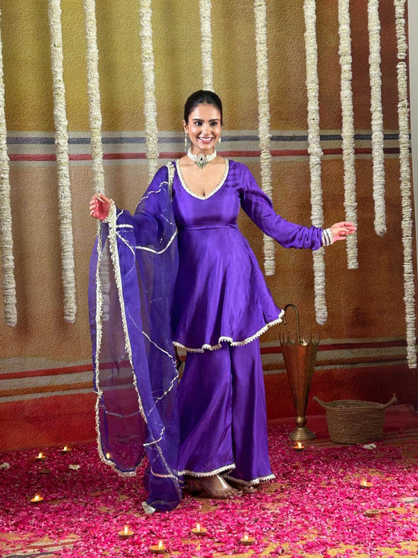 Ziva Silk Gotapatti Sharara Set